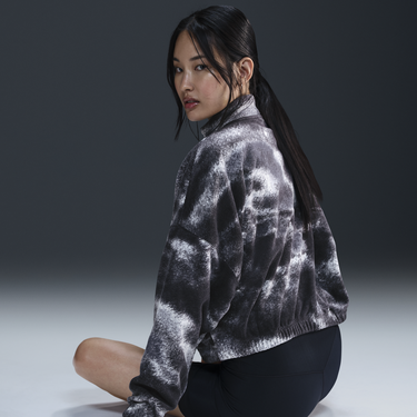 Mikina Nike One Fleece Printed Half-Zip Sweatshirt Čierna | FZ6969-010, 1