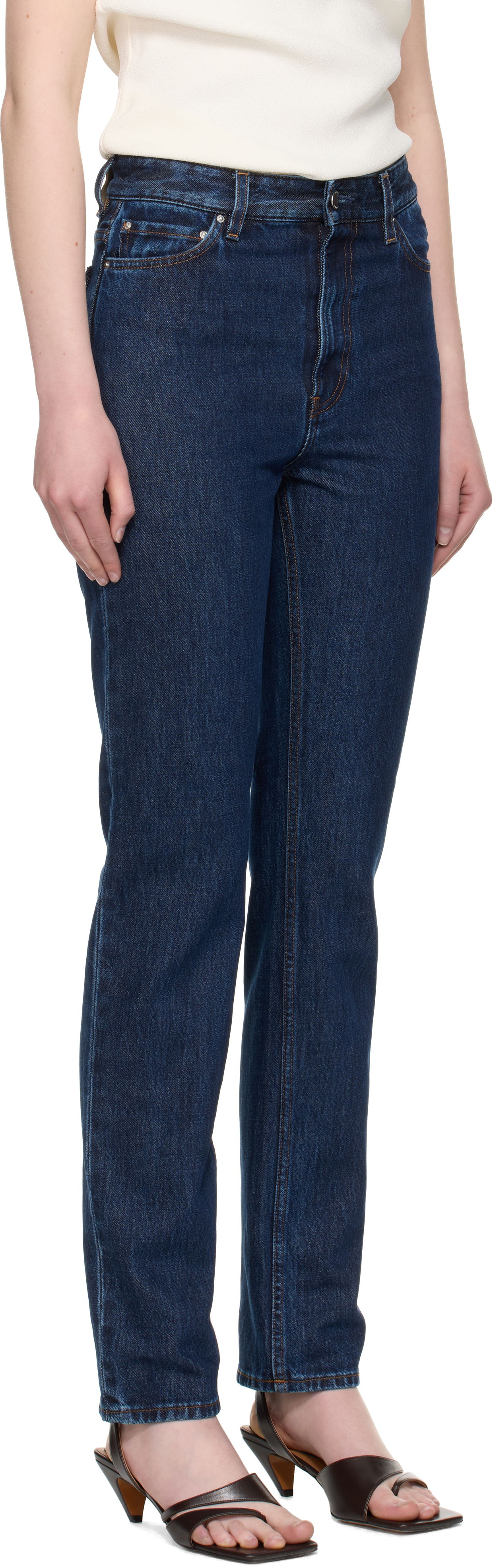 Džínsy TOTEME High Slim Jeans Modrá | 252-WRB0271-FB0045, 1