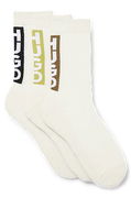 Three-Pack of Short Socks with Vertical HUGO Logos
