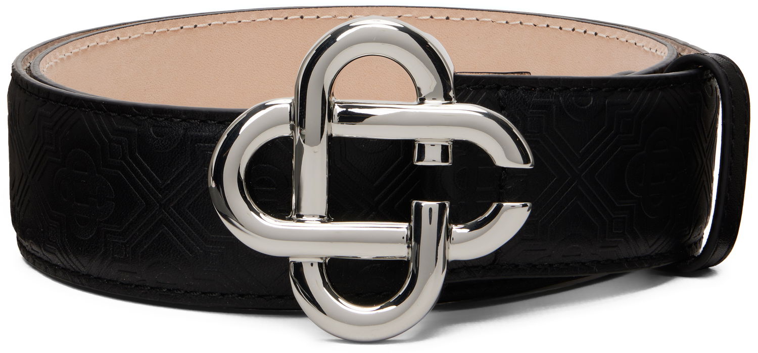 Opasok Casablanca CC Logo Buckle Monogram Leather Belt Čierna | A-SP26-ACC-271-01-M, 0