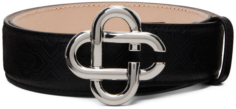 Opasok Casablanca CC Logo Buckle Monogram Leather Belt Čierna | A-SP26-ACC-271-01-M