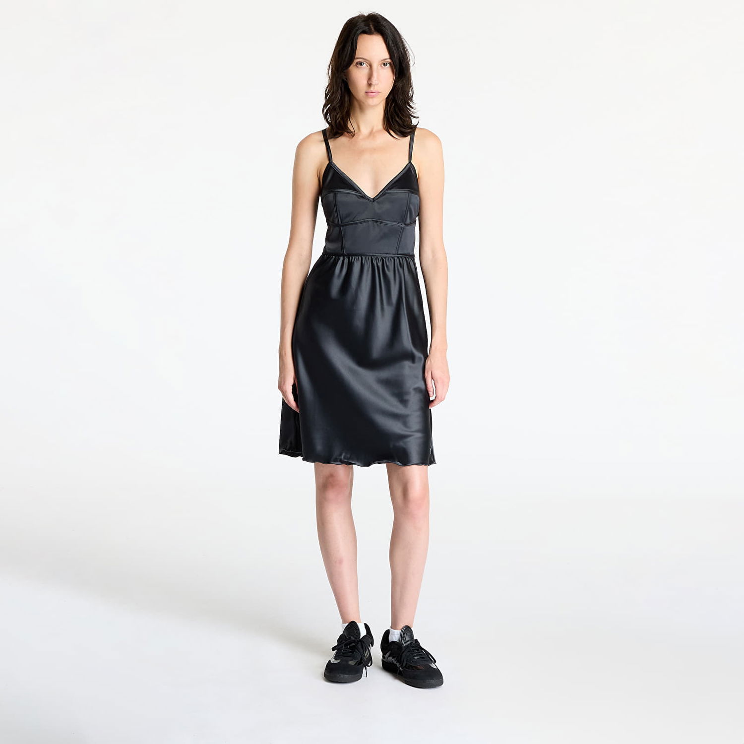 Šaty adidas Originals Satin Dress Carbon Čierna | JN3015, 0