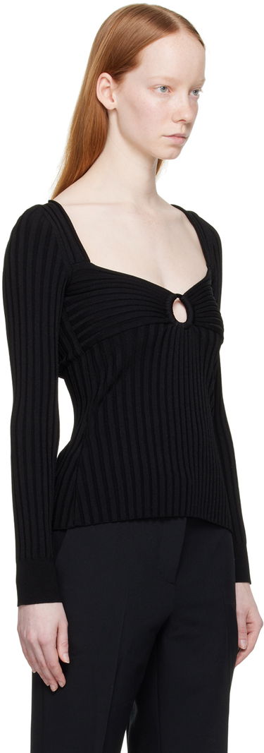 Sveter Stella McCartney Ribbed Ring Detail Top Čierna | 6K02933S2375, 1