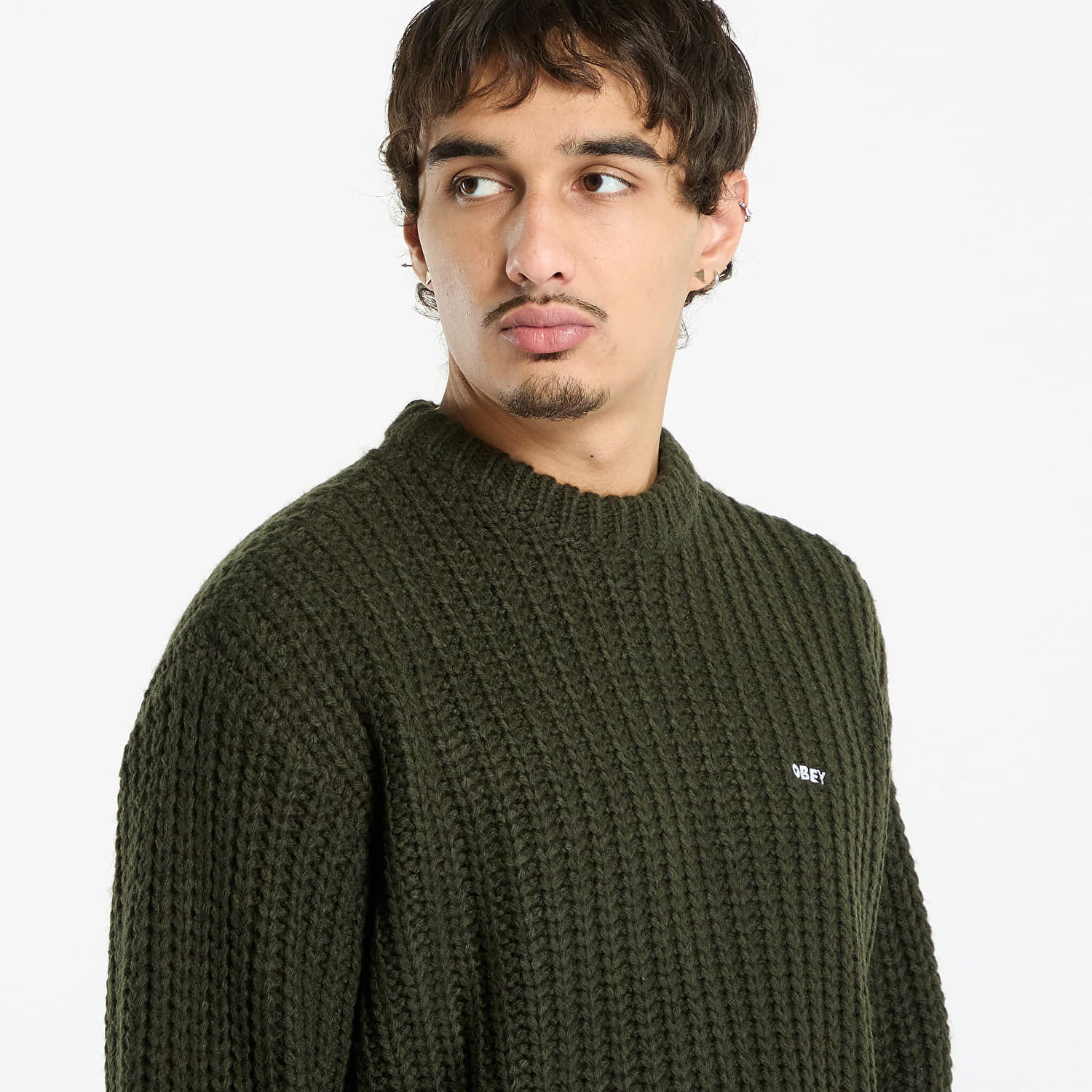 Sveter OBEY OBEY Bold Chunky Sweater Zelené | 151000108-RSI, 1