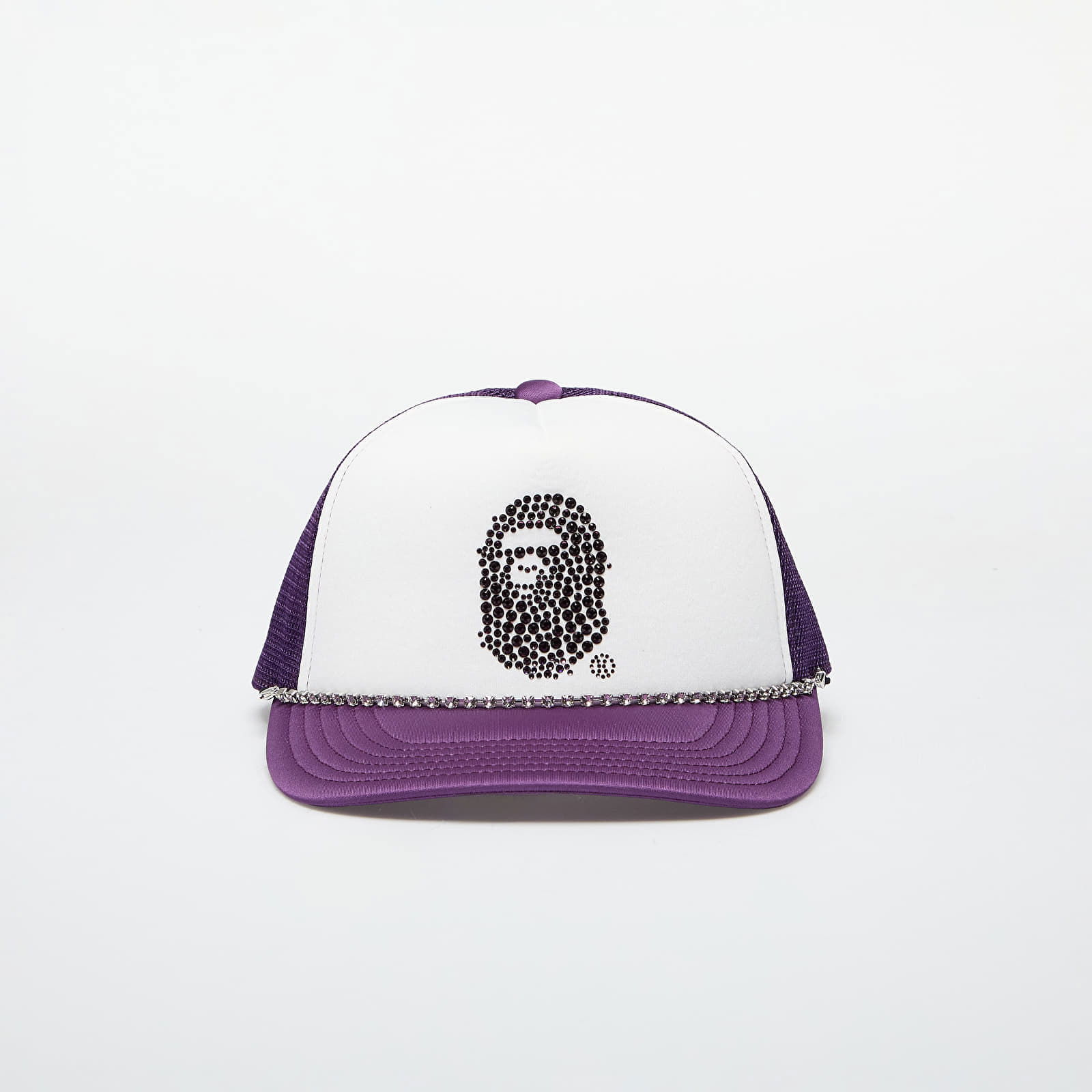 SWAROVSKI x Rhinestone Ape Head Mesh Cap M Purple