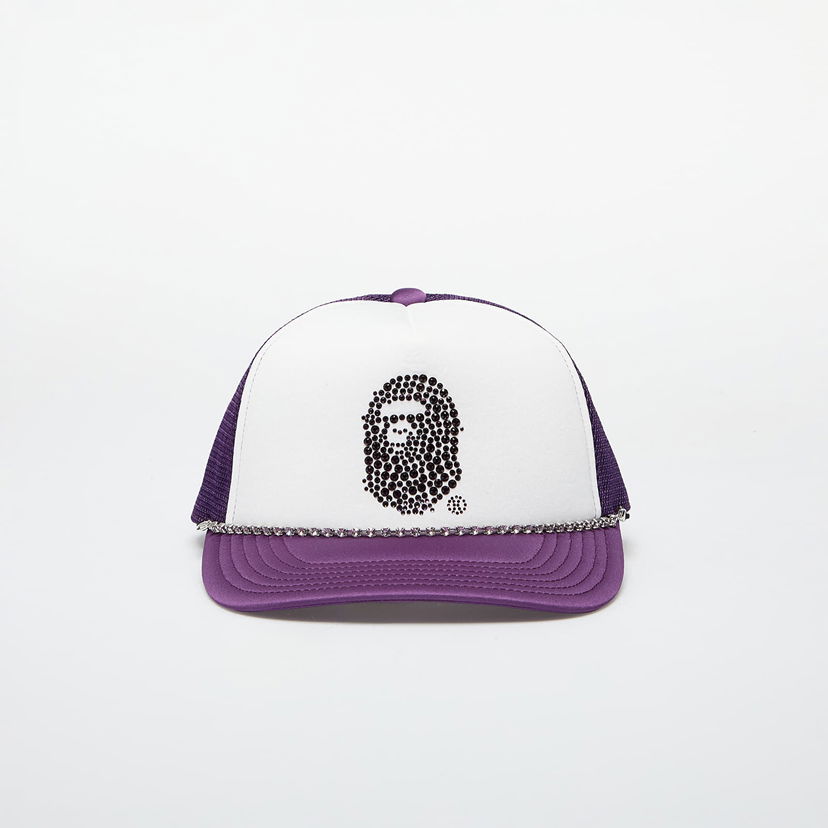 Šiltovka BAPE SWAROVSKI x Rhinestone Ape Head Mesh Cap M Purple Fialová | 001CPK801010M PUR