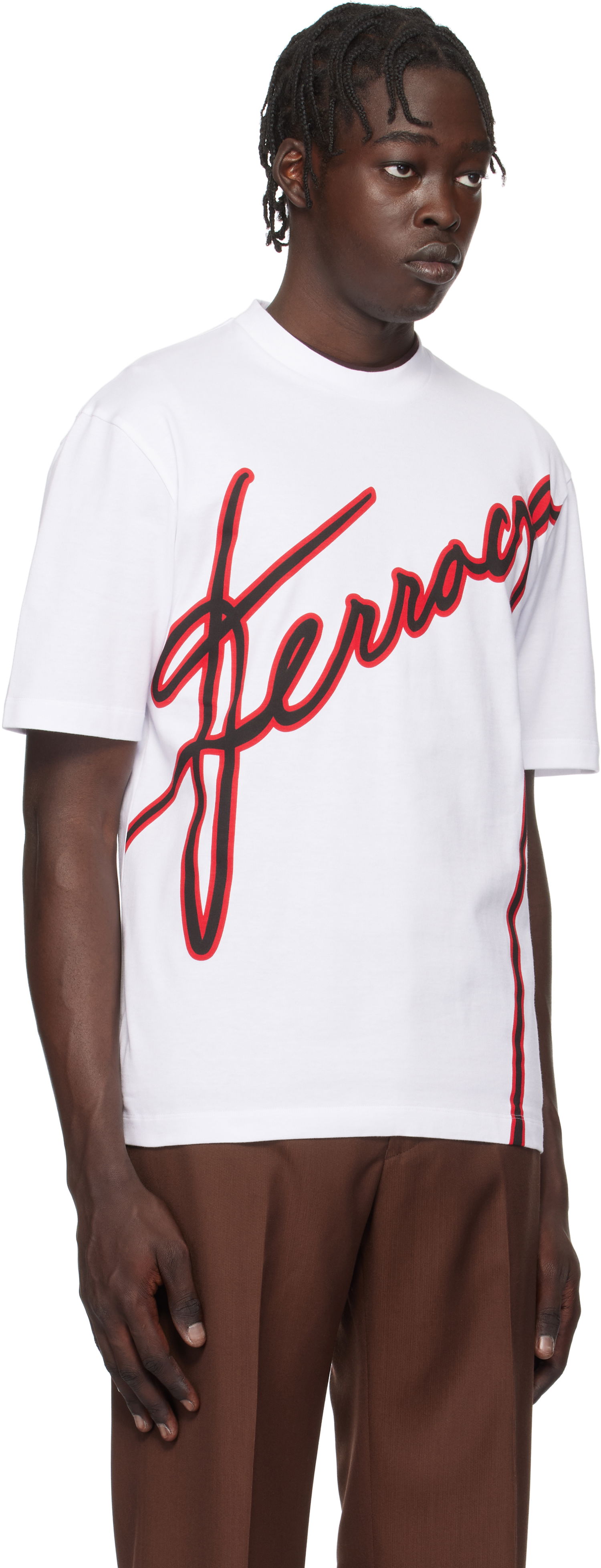 Tričko FERRAGAMO Ferragamo Logo Print T-Shirt Biela | 781268, 1
