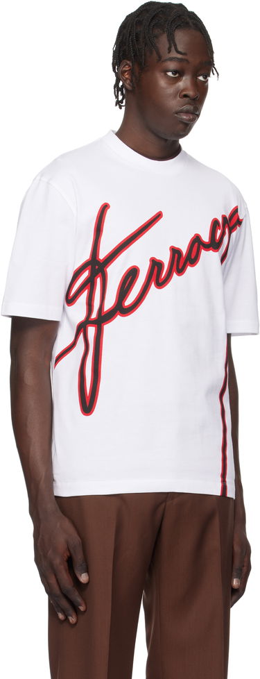Tričko FERRAGAMO Ferragamo Logo Print T-Shirt Biela | 781268, 1