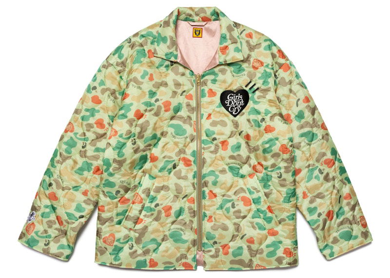 Bomber bunda Human Made Girls Don't Cry Heart Camo Print Jacket Zelené | XX25JK004