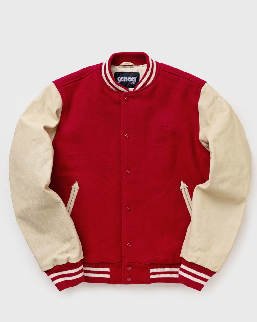 Bomber bunda Schott NYC Bomber Jacket Červená | LC8705-RED/BEIGE