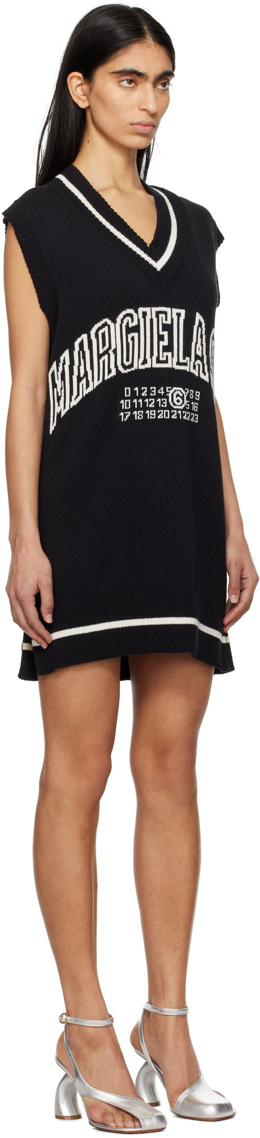 Šaty Maison Margiela MM6 Maison Margiela Varsity Jacquard Mini Dress Čierna | S52DA0060 M13085, 1