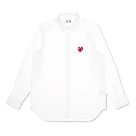 Košeľa Comme des Garçons COMME des GARCONS PLAY Red Heart Logo Button-Down Shirt Biela | AZ-B001-051-2