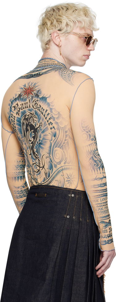 Tričko Jean Paul Gaultier Jean Paul Gaultier Tattoo Print Turtleneck Top Béžová | 23/15-F-TO111-J528-635030, 2