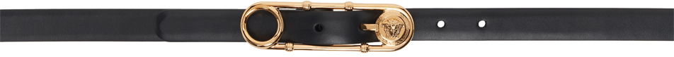 Opasok Versace Versace Safety Pin Leather Belt Čierna | 1004792_DV3T_1B00V, 0