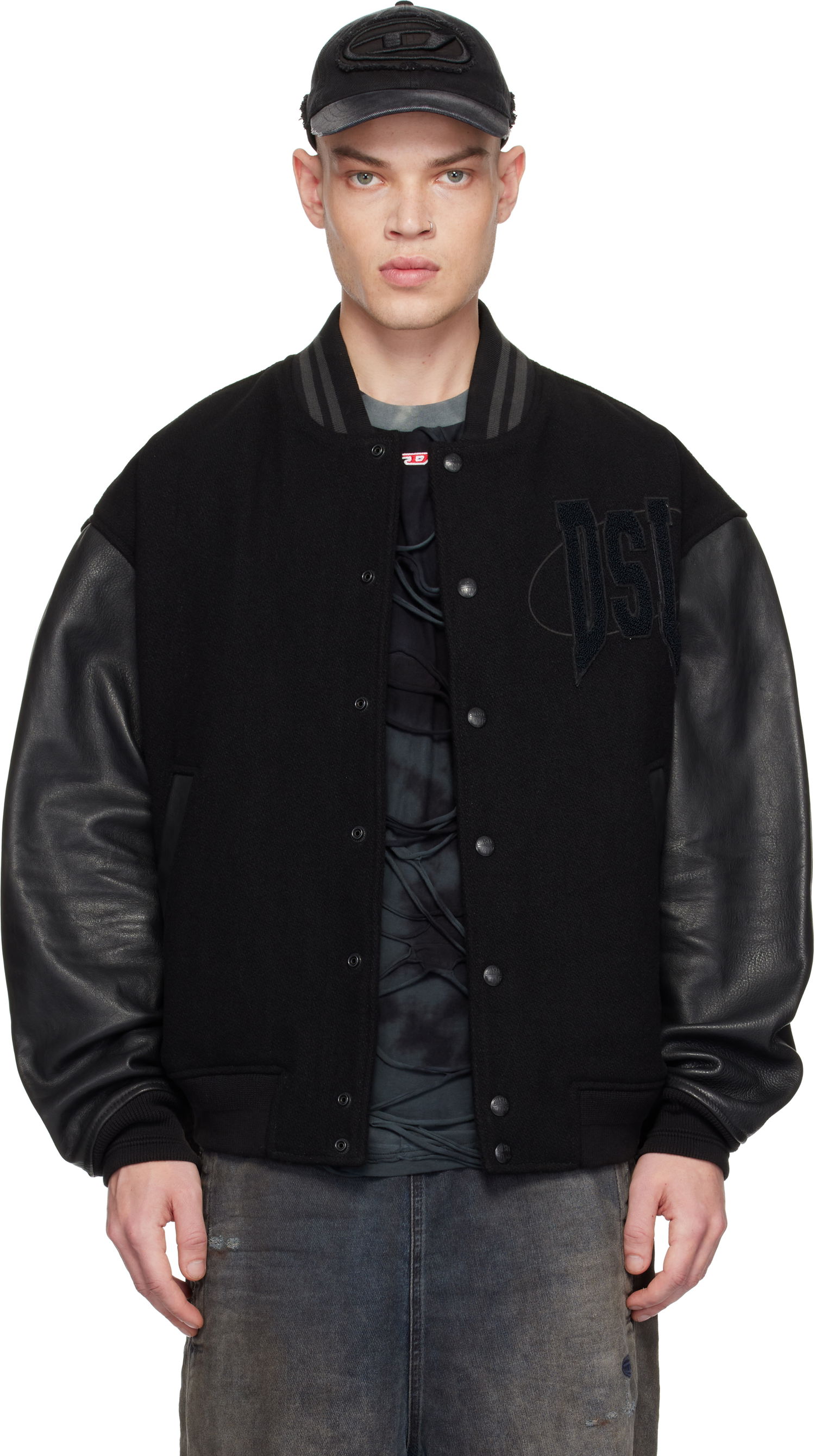Bomber bunda Diesel L-Nyman Bomber Jacket Čierna | A14414-0LHAL-9XXA, 0