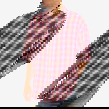 Košeľa Acne Studios Short Sleeve Plaid Check Shirt, Size Large Červená | CB0116-ALU, 2