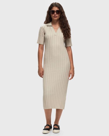 Šaty Samsoe Samsoe Samsøe & Samsøe Sawada Polo Collar Knit Midi Dress Béžová | F24200035-MOONSTRUCK, 1