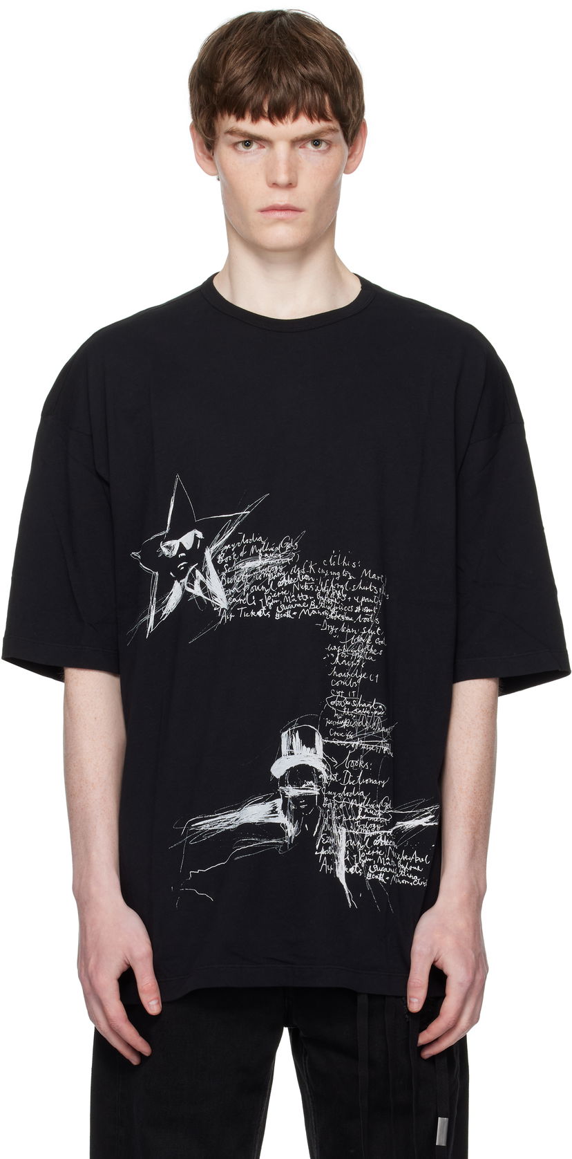 Tričko Ann Demeulemeester Ann Demeulemeester Dieter Sketchbook Graphic T-Shirt Čierna | B0012878-FA206-099