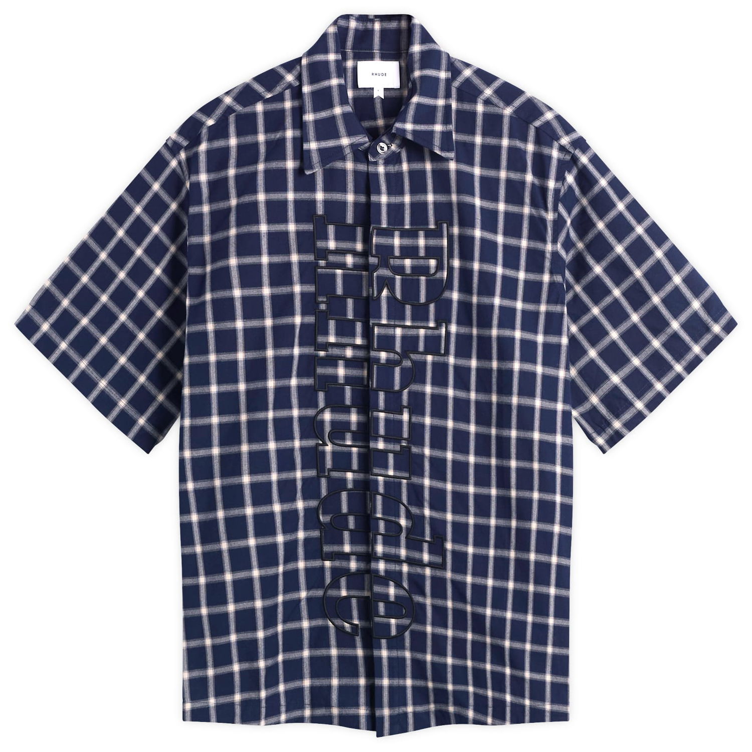 Košeľa Rhude Rhude Center Logo Button Up Shirt, Size Large Navy | RHPF25SR05012-3076, 1