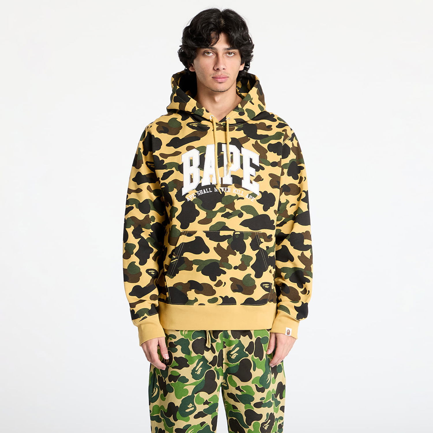 Mikina BAPE Camo Pullover Hoodie Žltá | 001PPK801008M YEL, 0