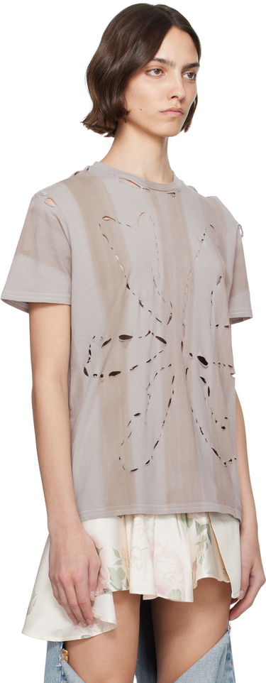 Tričko Collina Strada Collina Strada Remnant Flower Cutout T-Shirt Šedá | XX3079, 1