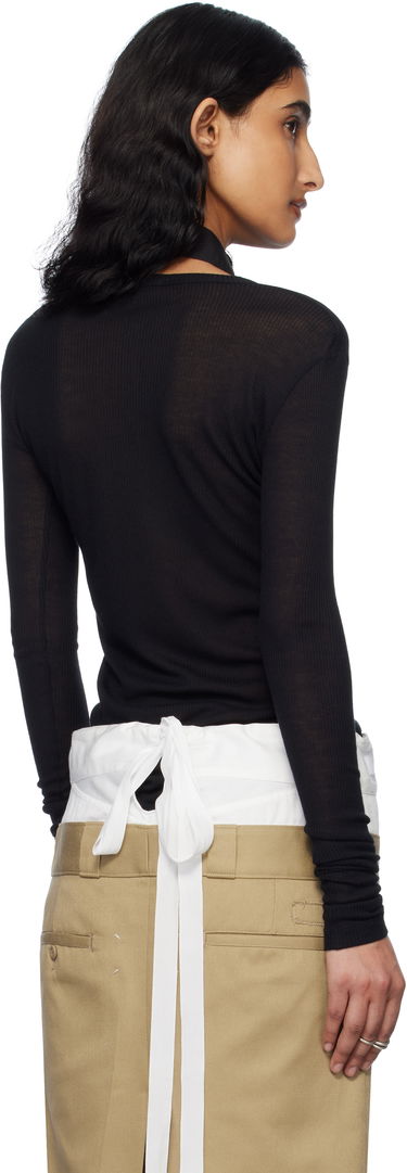 Sveter Ann Demeulemeester Ann Demeulemeester Fiene Long Sleeve T-Shirt Čierna | 2510-W-JTS12-FA570-099, 2