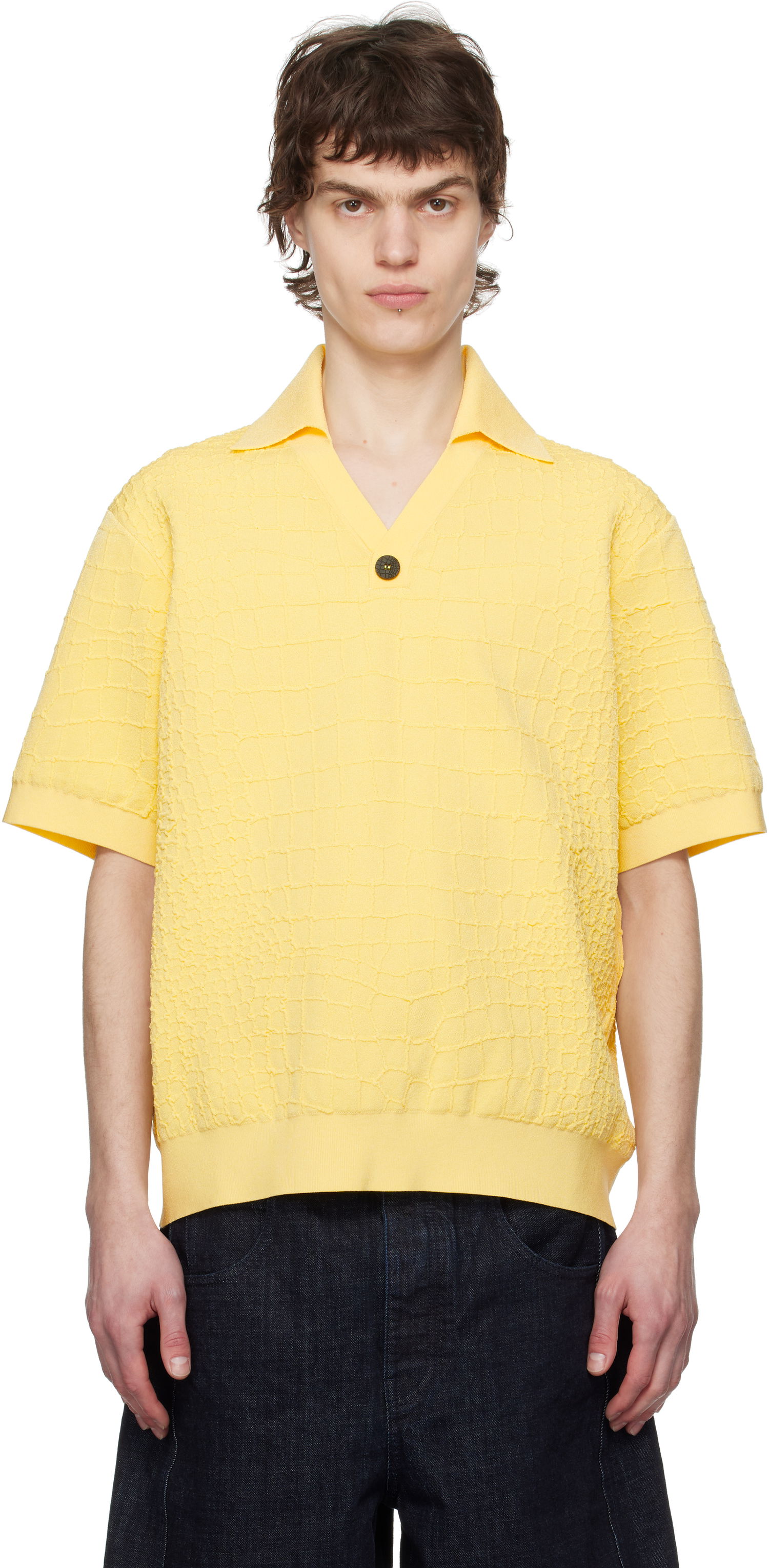 Sveter Jacquemus Jacquemus La Croisière 'The Scala' Polo Žltá | 25E255KN527-2429, 0