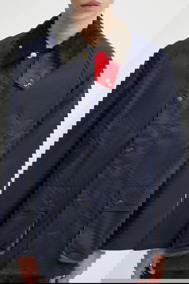 Bunda Barbour Barbour x Paul Smith OS Bedale Wax Transitional Jacket with Corduroy Collar Navy | MWX2515NY94, 3