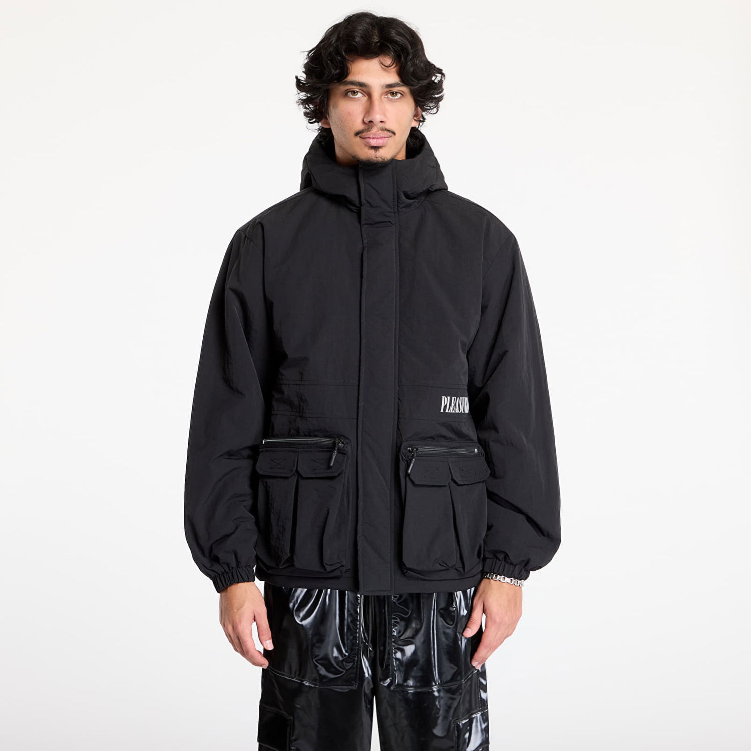 Parka Pleasures Run Hooded Black Jacket Čierna | P24W014 BLACK, 0