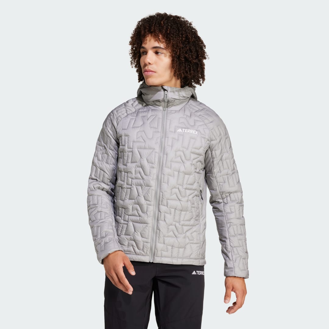 Prešívaná bunda adidas Performance Terrex Xperior PrimaLoft Loose Fill Insulated Hooded Šedá | JI8574, 0