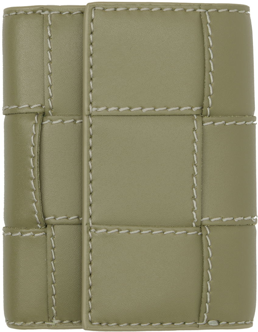 Green Cassette Tri-Fold Zip Wallet