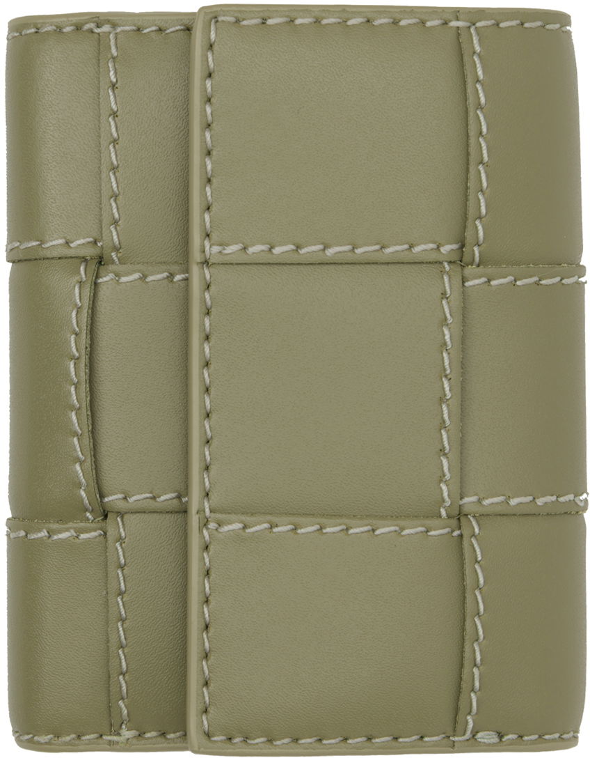 Peňaženka Bottega Veneta Green Cassette Tri-Fold Zip Wallet Zelené | 750245 V39K1, 0