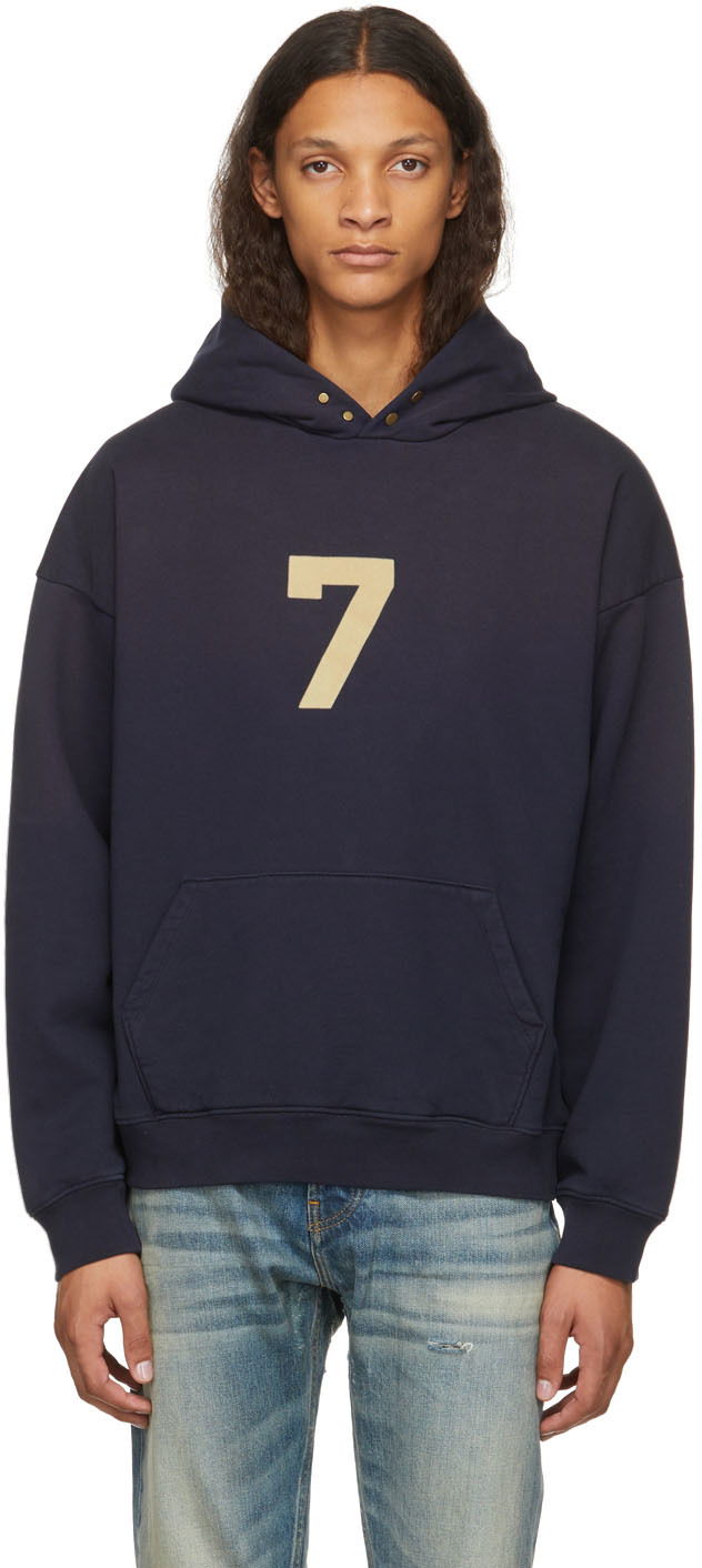 Mikina Fear of God '7' Logo Hoodie Navy | FG50-075FLC, 0
