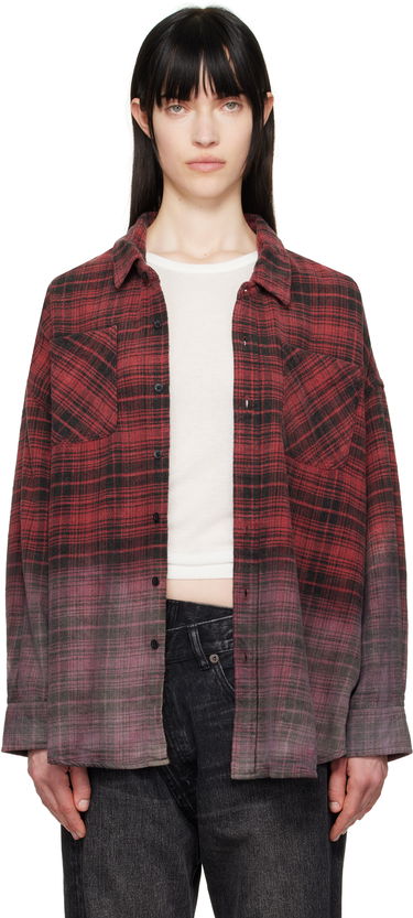 Košeľa R13 R13 Dip-Dye Plaid Overshirt Červená | R13WR015-R460B, 0