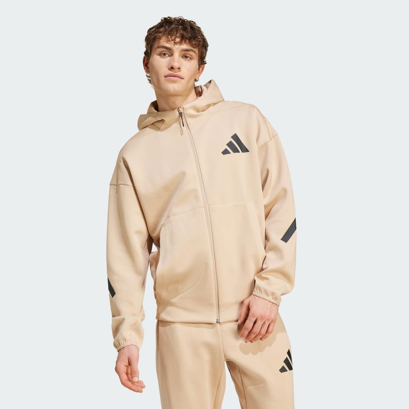 Mikina adidas Performance Z.N.E. Full-Zip Hooded Béžová | JF2445