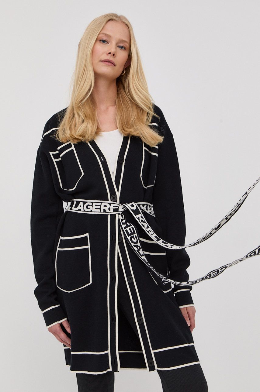 Sveter KARL LAGERFELD Cardigan Čierna | 221W2003, 0