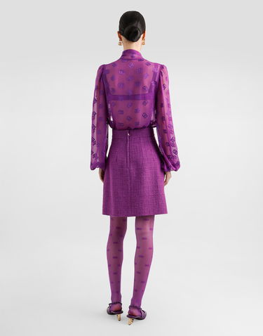 Sukňa Dolce & Gabbana Dolce & Gabbana Rachel Tweed Skirt Fialová | F4C0VTFMTACF0571, 2