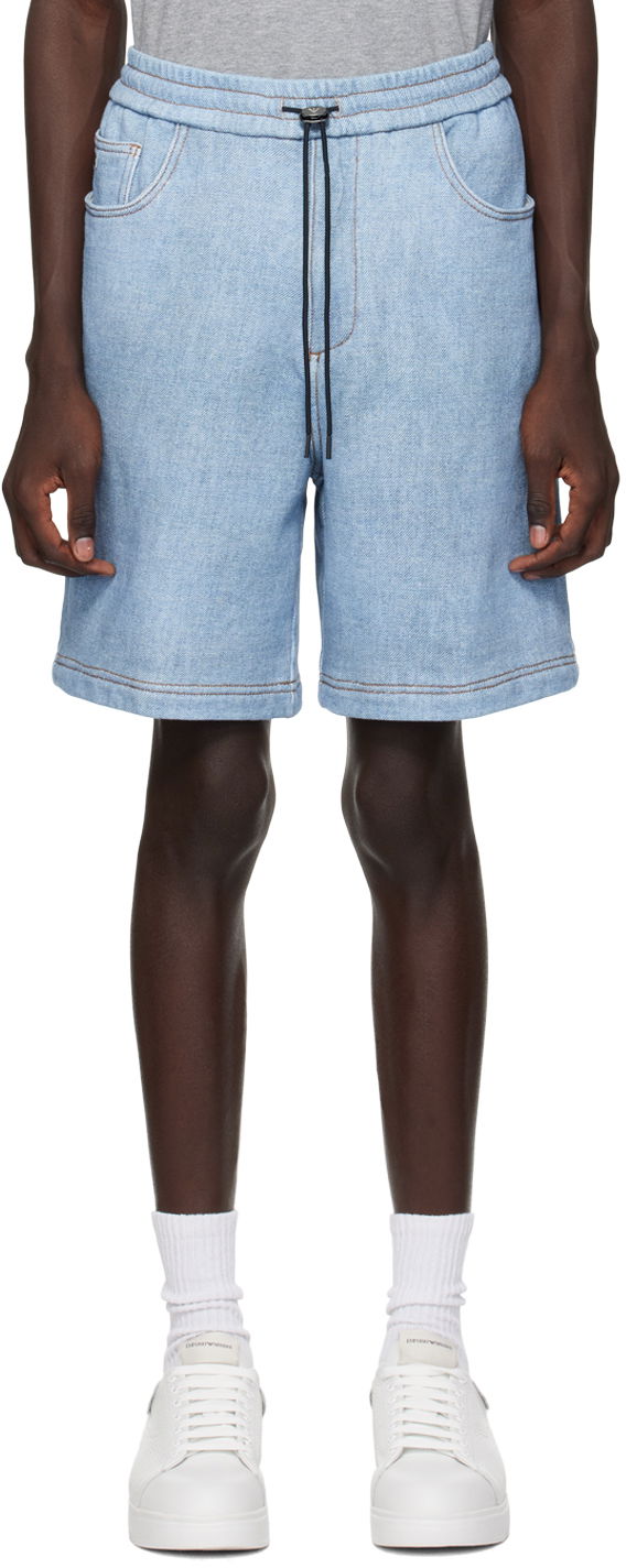 Šortky Emporio Armani Trompe L'œil Shorts Modrá | 3D1PS3 1JWPZ F917, 0