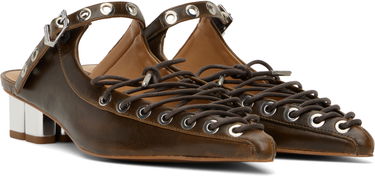 Tenisky a topánky GANNI GANNI Oleatex Lace-Up Mules Hnedá | S3092, 3