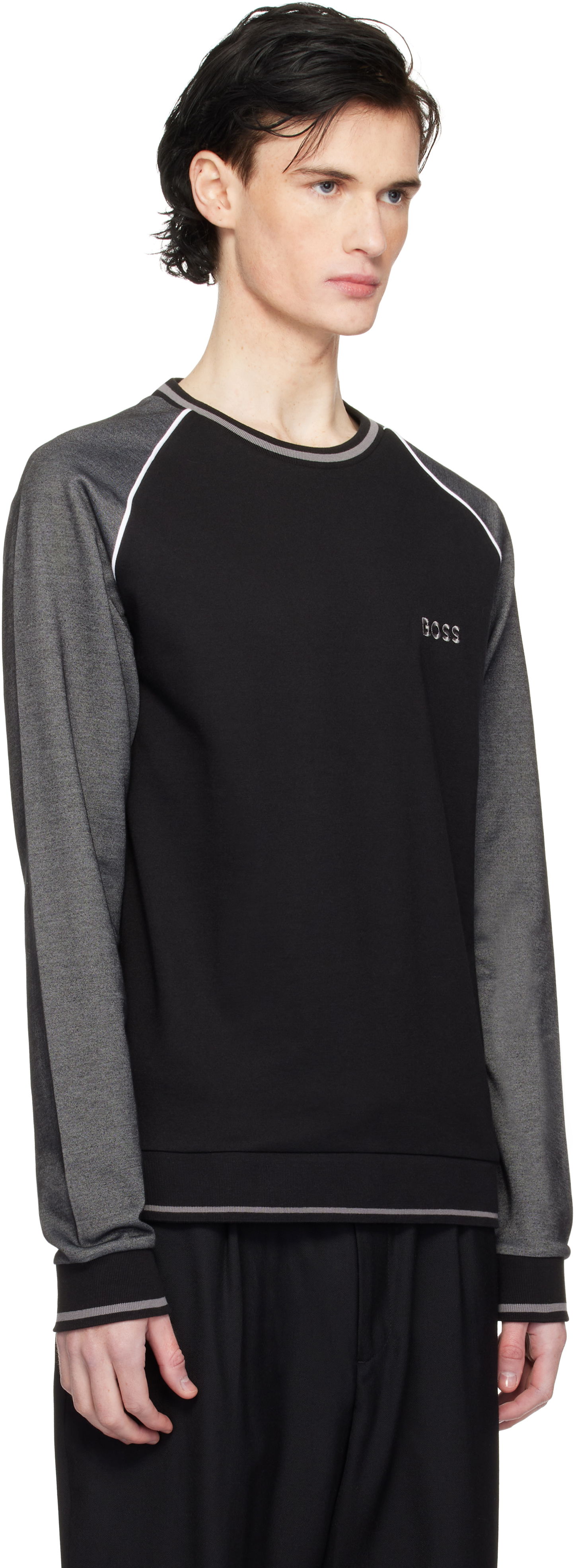 Mikina BOSS Raglan Sleeve Sweatshirt Čierna | 50535836, 1