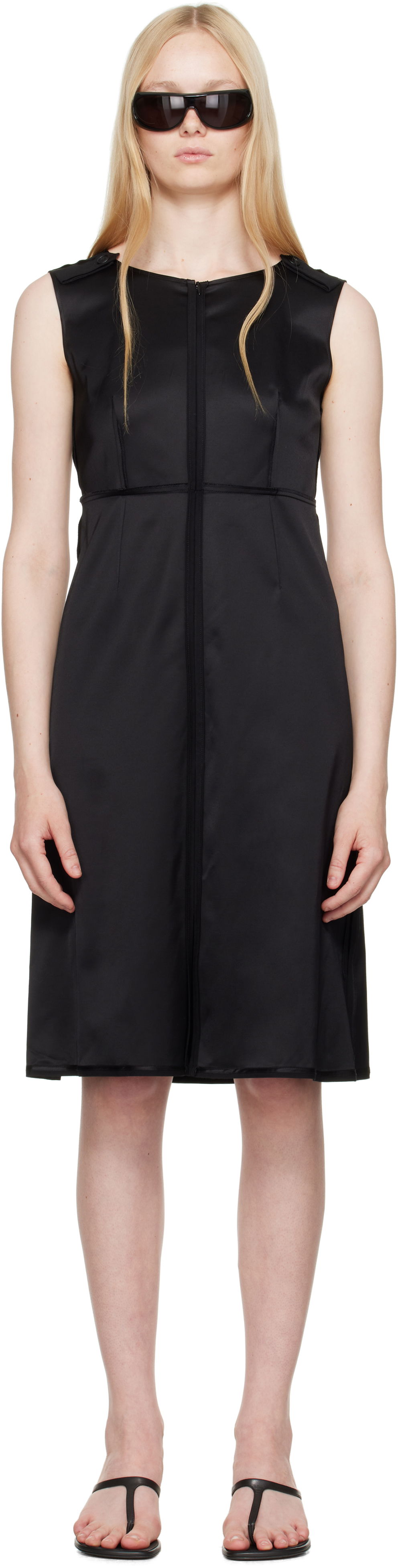 Šaty Maison Margiela MM6 Maison Margiela Satin Stretch Midi Dress Čierna | S62DA0048 M35143, 0