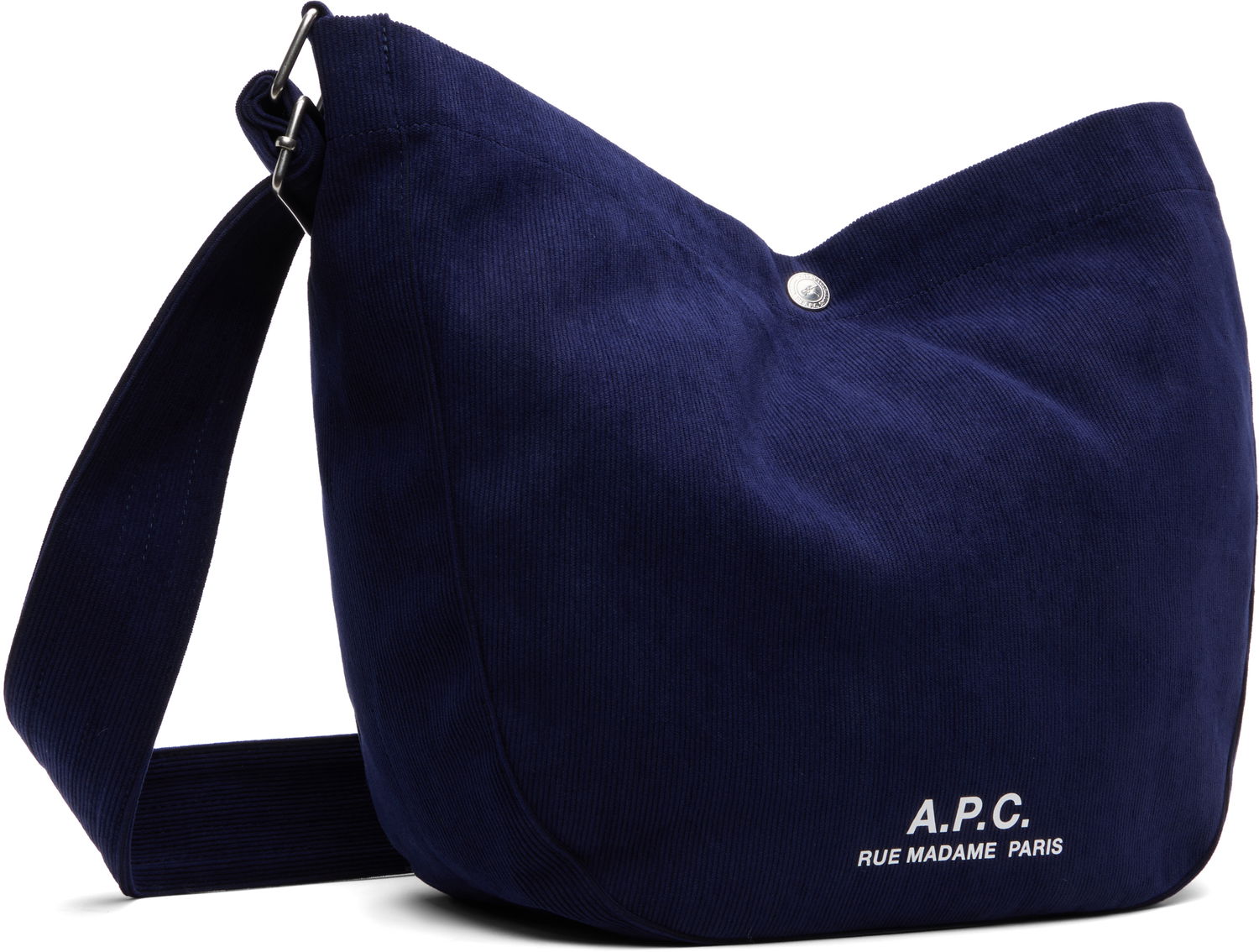 Taška cez rameno A.P.C. A.P.C. Journal Corduroy Satchel Navy | PSALI-M61939, 1