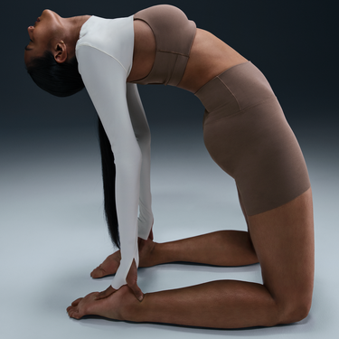 Crop Top Nike Nike Zenvy Dri-FIT Long Sleeve Shrug Biela | HJ1861-133, 1