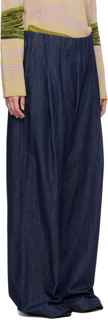 Nohavice Dries Van Noten Dries Van Noten Drawstring Wide-Leg Jeans Modrá | 251-010936-1553, 1