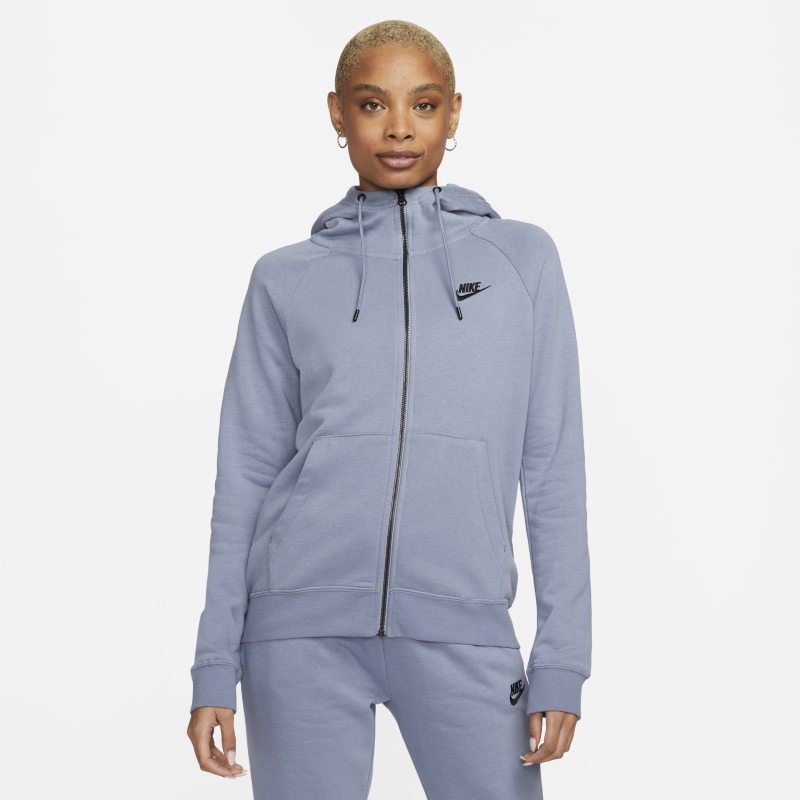 Mikina Nike Sportswear Essential Full-Zip Fleece Hoodie Modrá | DX2317-493, 0