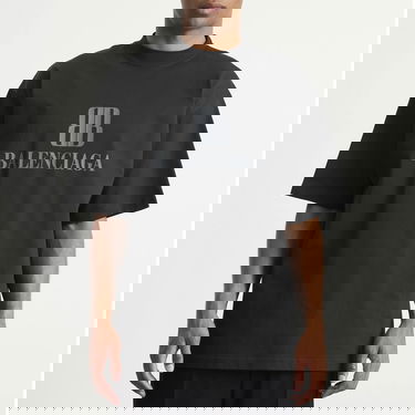 Tričko Balenciaga Nano BB Logo Dry Jersey Medium Fit T-Shirt, Size Large Čierna | 764235-TSVO2-1083, 2