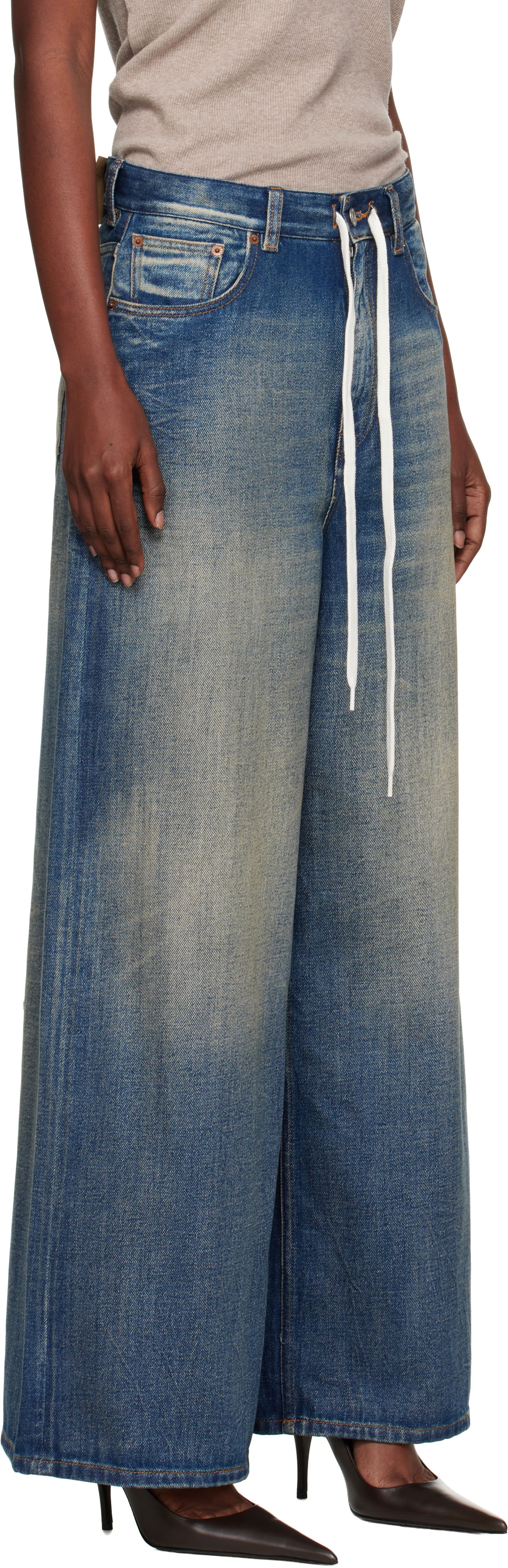Džínsy Maison Margiela MM6 Maison Margiela Wide-Leg Jeans Modrá | S52LA0262 M30017, 1