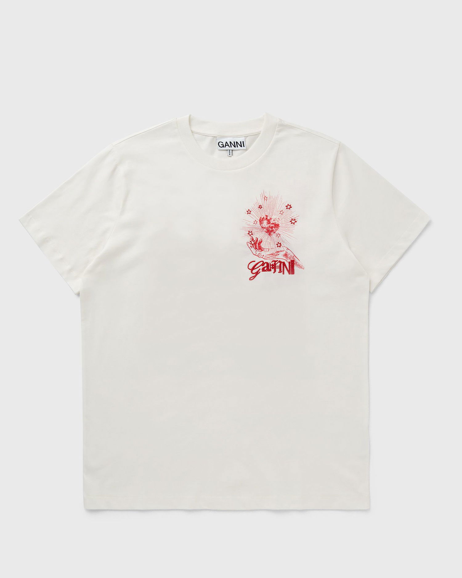 Tričko GANNI Basic Jersey Celestial Poster Relaxed T-Shirt Biela | T4063-135, 0