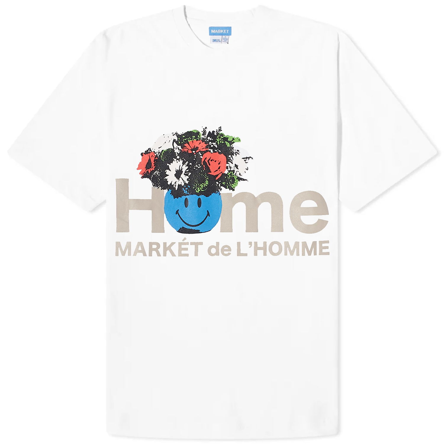 Tričko MARKET Smiley De L'Homme T-Shirt Biela | 399001601-WHT, 0