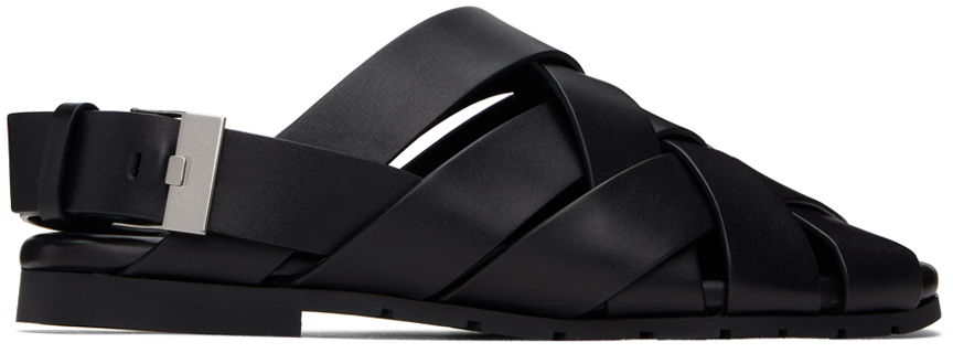 Tenisky a topánky Bottega Veneta Alfie Leather Woven Sandals Čierna | 775301V1AY01000, 0